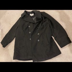 Plus Size Woman Within Microfleece Lining Pea Coat